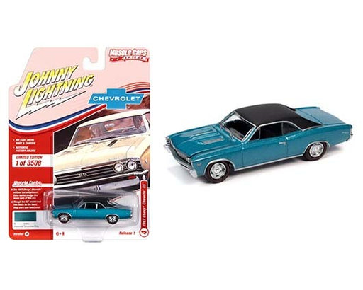 1967 Chevrolet Chevelle SS   Emerald Turquoise - Muscle Cars USA 2021 Release 1 - Johnny Lightning 1:64 - JLSP138 A