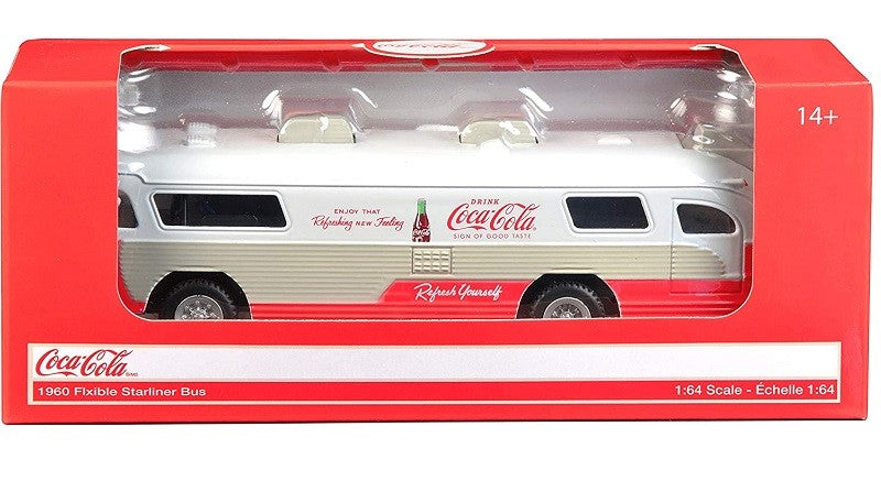 1960 Flxible Starliner Bus Coca-Cola - Motorcity Classics 1/64 - 464005 - Passion Diecast 