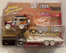 1980 Toyota Land Cruiser & Flatbed Trailer Yokohama - White Lightning -  1:64 - JLCP7346GR