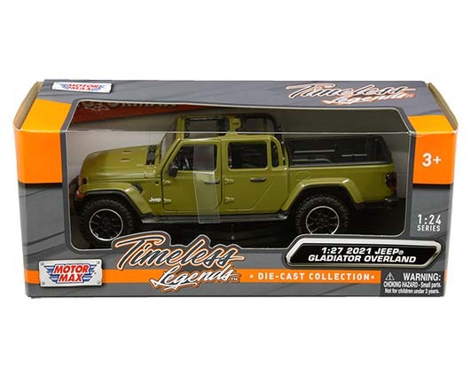 2021 Jeep Gladiator Overland Open Top Green - Motormax 1/24 - 79367 GR Passion Diecast 