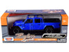 2021 Jeep Gladiator Overland Open Top Blue - Motormax 1/24 - 79367 BL  - Passion Diecast 