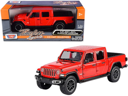 2021 Jeep Gladiator Overland Hard Top Red - Motormax 1/24 - 79367 RD  - Passion Diecast 