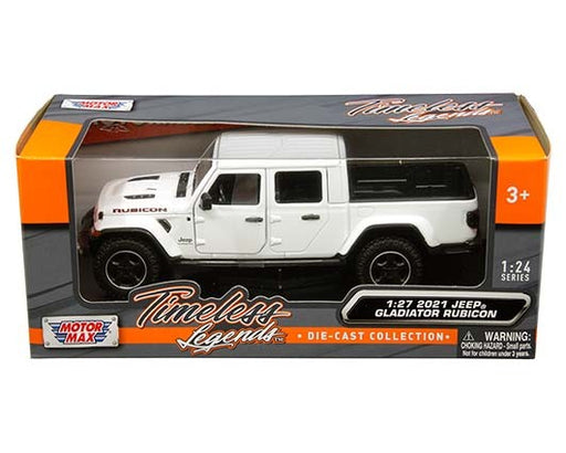 2021 Jeep Gladiator  Rubicon  Hard Top White - Motormax 1/24 - 79367 WH - Passion Diecast 
