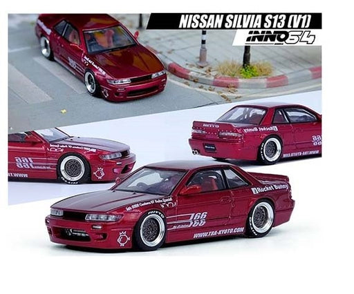 Nissan Silvia S13 Pandem Rocket Bunny V1 Red - INNO 64 - 1/64  - S13V1-RED - Passion Diecast 