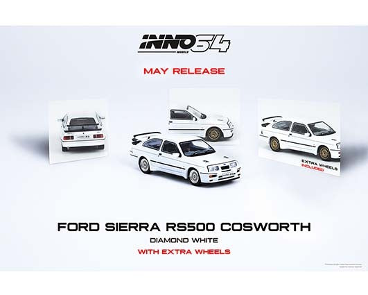 Ford Sierra RS500 1986 White - INNO 64 - 1/64  - RS500-DIWH - Passion Diecast 