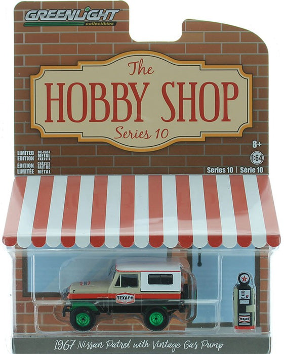 1967 Nissan Patrol - Texaco with Vintage Texaco Gas - The Hobby Shop Series 10 - 1/64 GREENMACHINE - 97100 AGR