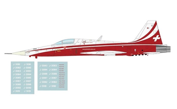 Northrop F-5E Tiger II - Swiss Air Force Patrouille Suisse, 2021 + decal - Hobby Master 1/72 HA3361