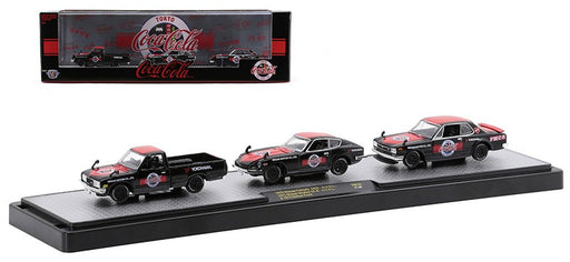 1974 Datsun Pickup, 1970 Nissan Fairlady 432, and 1971 Nissan Skyline GT-R - Coca-Cola 3-Piece Set -  M2 1/64 - 56000-TW08 B
