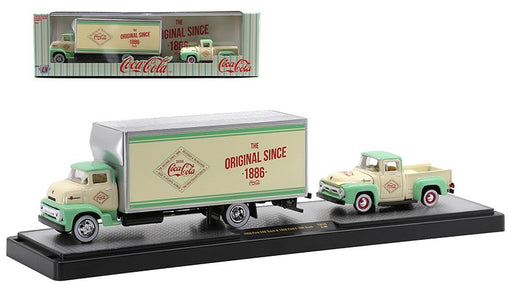 1956 Ford COE Box Truck with 1956 Ford F-100 Pickup - Coca-Cola -  M2 1/64 - 56000-TW10 A