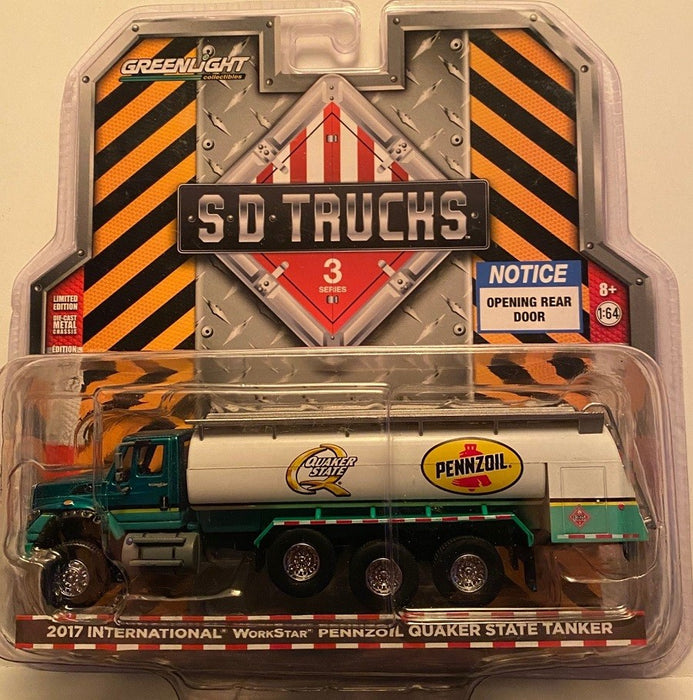 SD Trucks 3 - 2017 International WorkStar Tanker Truck - Pennzoil Quaker State 1-64 GRENNMACHINE GL-45030CGR