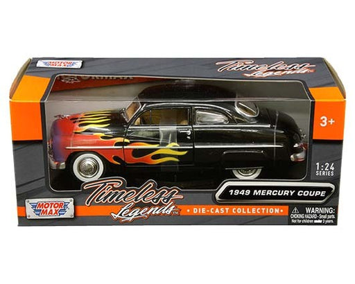 1949 Mercury Coupe Black with flames - Motormax 1-24 - 73225 BK  - Passion Diecast