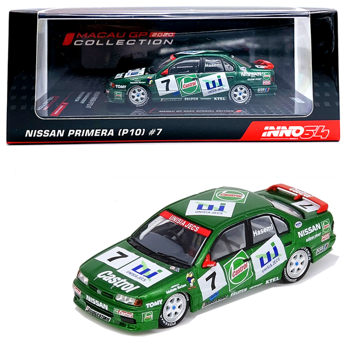 Nissan Primera (P10) n°7 "TEAM HASEMI MOTORSPORT) Macau Guia Race 1994 Masahiro Hasemi Green - INNO 64 - 1/64  - P10-MGP20HS