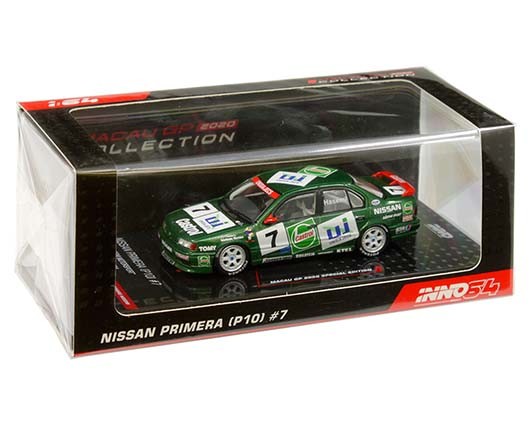 Nissan Primera (P10) n°7 "TEAM HASEMI MOTORSPORT) Macau Guia Race 1994 Masahiro Hasemi Green - INNO 64 - 1/64  - P10-MGP20HS