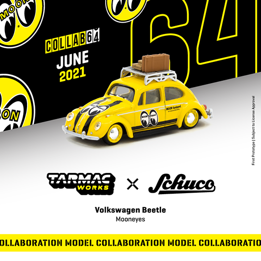 Volkswagen Beetle With Roof Rack and Luggage Mooneyes - Tarmac Works / Schuco  - 1/64 - T64S-006-ME1 - Passion Diecast 