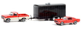 1967 Ford F-100 with 1965 Ford Mustang Fastback in Enclosed Car Hauler - The Cars That Made America - 1/64 Greenlight - 31120 C
