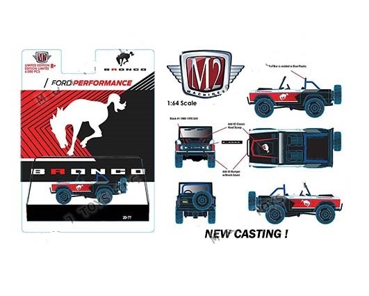 1966 Ford Bronco Truck  Red And Black - M2 Machine Hobby Exclusive 1:64 - 31500 HS21