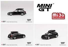 Audi RS6 Avant with Roof Box - Mythos Black - MiJo Exclusives -  MINI GT 1:64 - MGT00257