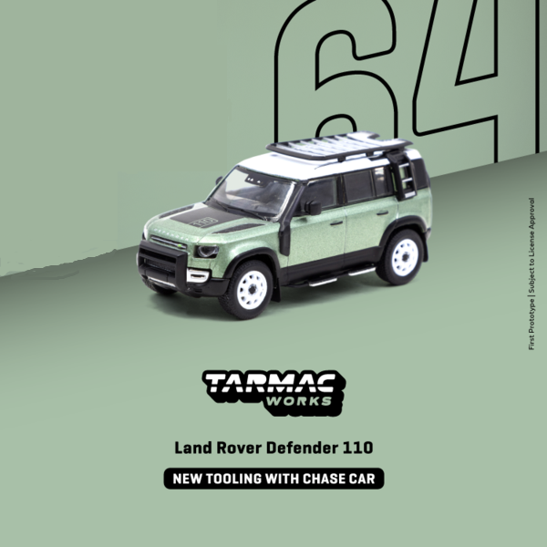 2021 Land Rover Defender 110 - Green Metallic - Global 64 - Tarmac Works  Hobby  -  1/64  - T64G-020-GR