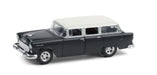 1955 Chevrolet Two-Ten Townsman - Flat Black and India Ivory - Estate Wagons Series 6 - 1/64  Greenlight - 36010 A