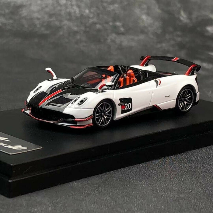 Pagani Huayra BC Roadster - white/carbone with detachable roof - LCD Models 1:64 - 64011 WH - Passion Diecast 