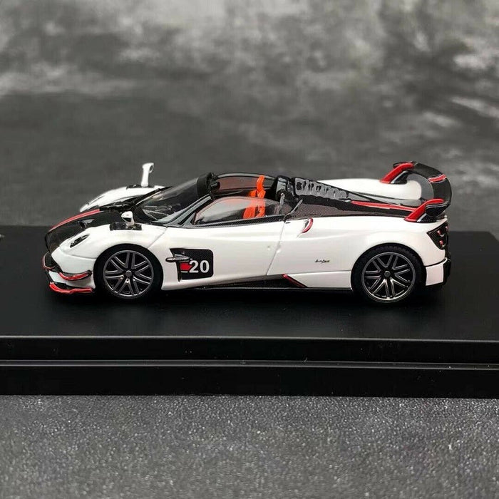 Pagani Huayra BC Roadster - white/carbone with detachable roof - LCD Models 1:64 - 64011 WH - Passion Diecast 