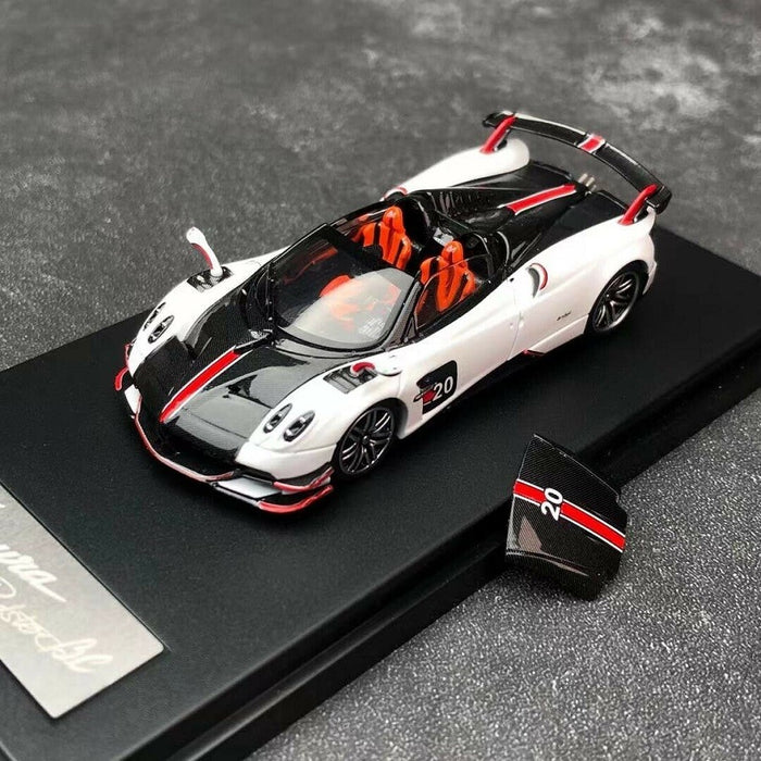 Pagani Huayra BC Roadster - white/carbone with detachable roof - LCD Models 1:64 - 64011 WH - Passion Diecast 