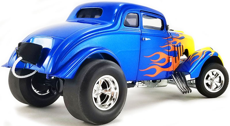 Rat Fink 1933 Gasser Blue / yellow Flame  1:18 ACME  A1800918 -  Passion Diecast 