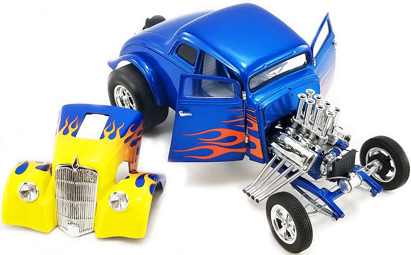 Rat Fink 1933 Gasser Blue / yellow Flame  1:18 ACME  A1800918 -  Passion Diecast 
