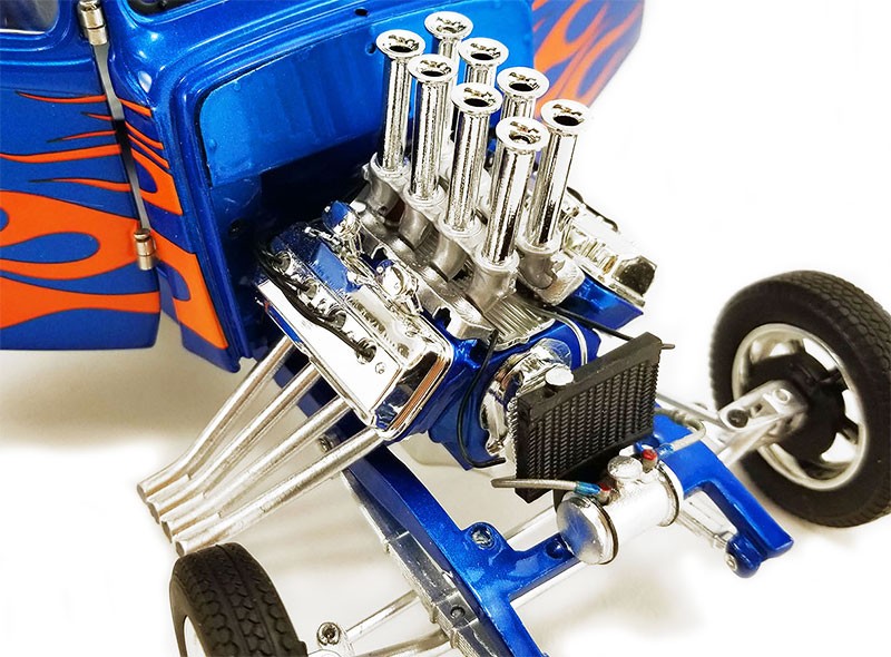Rat Fink 1933 Gasser Blue / yellow Flame  1:18 ACME  A1800918 -  Passion Diecast 