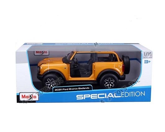 2021 Ford Bronco Badlands Edition Orange  - Maisto 1/18 - 31457OR - Passion Diecast 