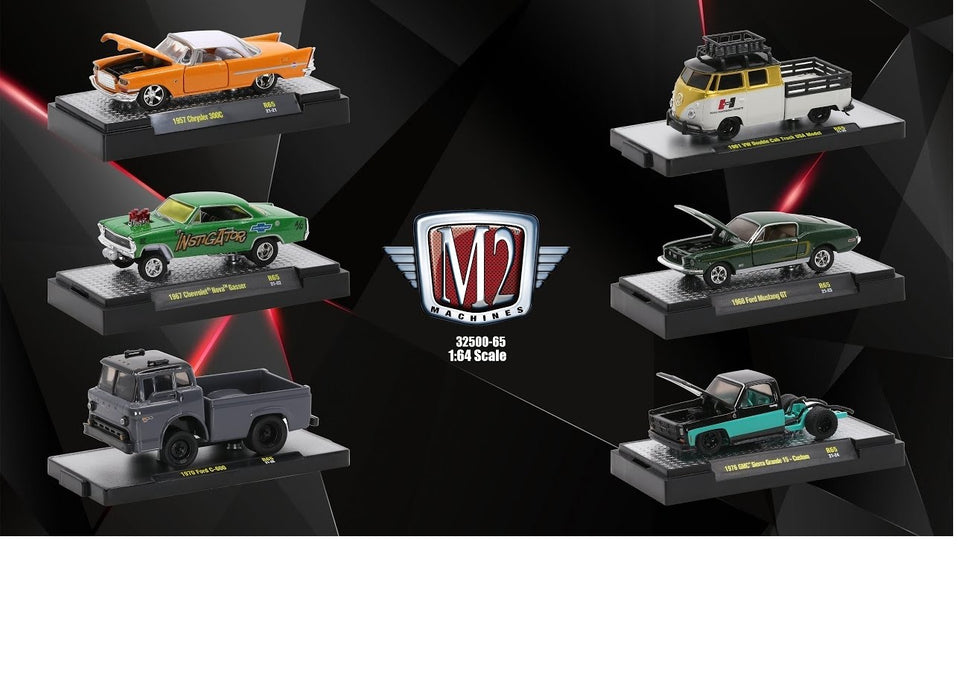 Auto Thentics Release 65  Assortment of 6 - M2 Machines 1-64 - 32500-65- Passion Diecast 