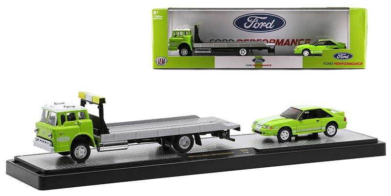 1990 Ford C-8000 Rollback Truck and 1988 Ford Mustang GT Custom -  M2 1/64  36000-45 C Passion Diecast 