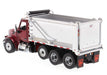 Peterbilt 567 Dump Truck Tandem with Pusher Axle Red -  Diecast Master  1/50 -  71077 - Passion Diecast
