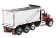 Peterbilt 567 Dump Truck Tandem with Pusher Axle Red -  Diecast Master  1/50 -  71077 - Passion Diecast