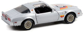 1977 Pontiac Firebird "Fire Am" Very Special Equipment in Silver with Hood Bird - Greenlight 1/18 - 19101 - Passion  Diecast 