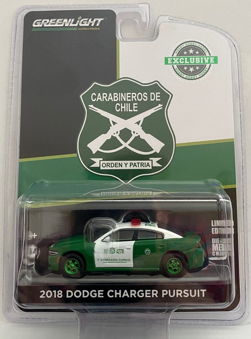 Carabineros De Chile (Chilean Police) - 2018 Dodge Charger Pursuit - GREENMACHINE 1/64 Exclusive - 30162GR