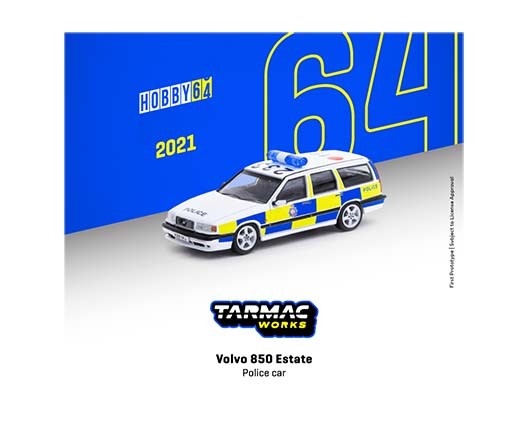 Volvo 850 Estate Police car - Global 64 - Tarmac Works  Hobby  - 1/64  - T64-039-PC - Passion Diecast 