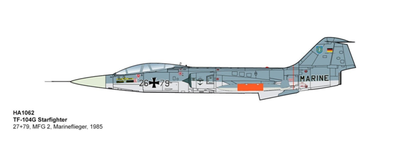 Lockheed TF-104G Starfighter / Marinefliger MFG 2, 27+79, NAS Eggebeck, Germany, 1985 - Hobby Master 1/72 HA1062