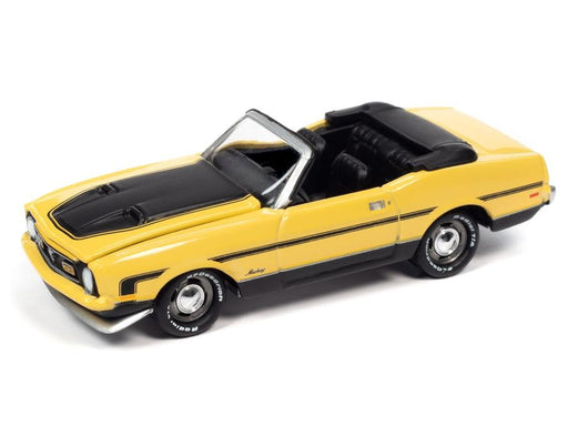 1972 Ford Mustang Convertible  Yellow - Classic Gold 2021 Release 1 Set A Johnny Lightning 1:64 - JLCG024 AC  - Passion Diecast 