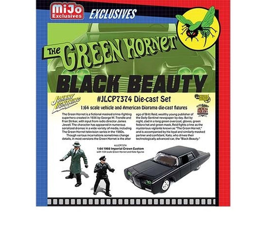 The Green Hornet Black Beauty w/  Figures of Green Hornet & Kato -  Johnny Lightning 1:64 -JLCP7374 -  Passion Diecast
