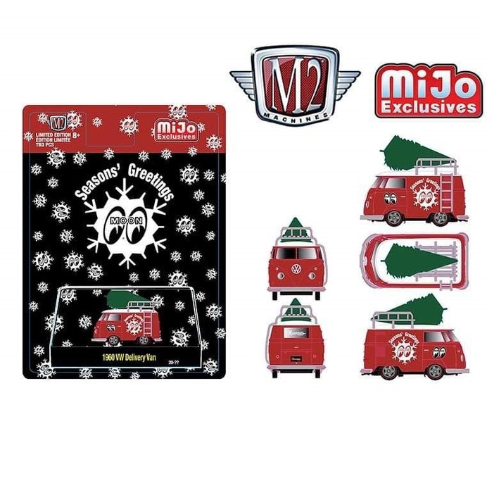 1960 Volkswagen  Bus Satin Red  - 2021 Mooneyes Ornament - M2 Machines 1:64 MiJo Exclusives - 31500-MJS40 - Passion Diecast