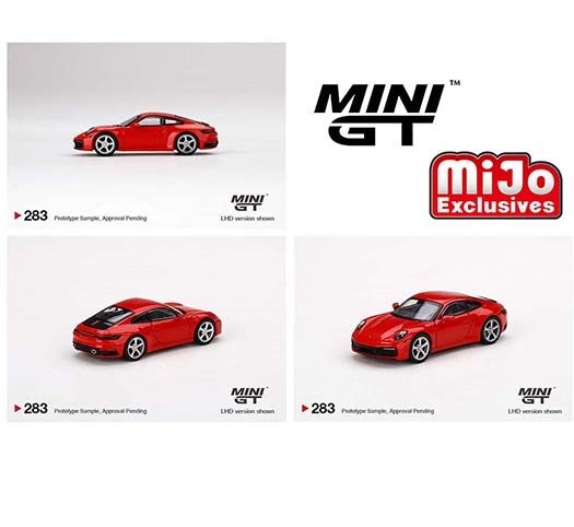 Mini GT 1:64 Porsche 911 (992) Carrera S Guard Red - Mijo Exclusives USA  - MGT00283 - Passion Diecast 