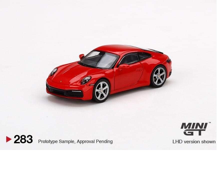 Mini GT 1:64 Porsche 911 (992) Carrera S Guard Red - Mijo Exclusives USA  - MGT00283 - Passion Diecast 