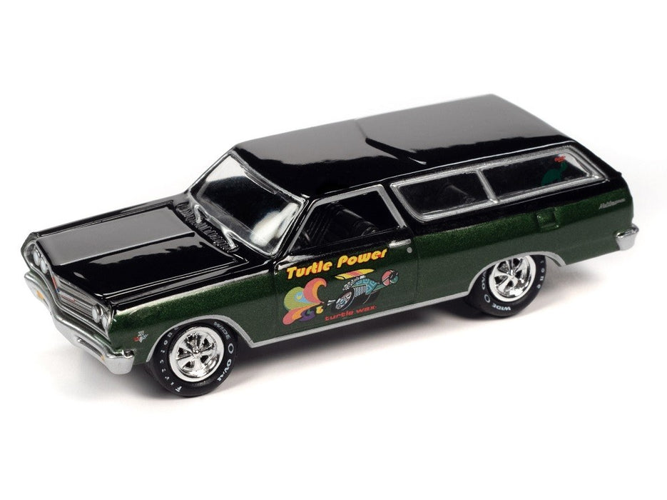 1965 Chevrolet Chevelle Wagon Green Metallic Gloss Black  - Muscle Car USA Johnny Lightning 1:64 - JLSP173 A   JLMC027
