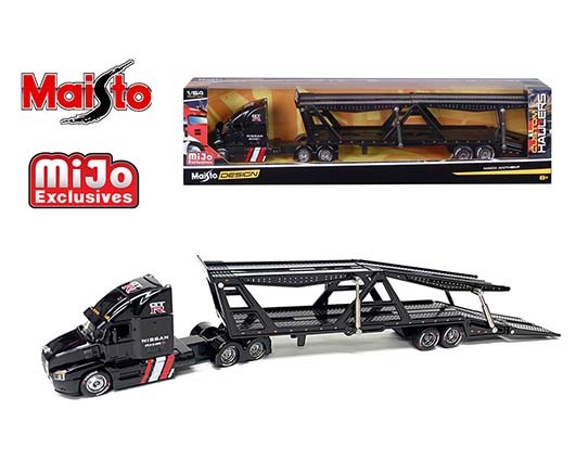 Mack Anthem Nissan Custom Hauler Car Transporter Black - Mijo Exclusive -  Maisto 1/64 - 12419-GTR - Passion Diecast 