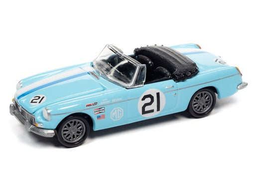 1963 MGB Sky Blue - Import Heat - Street Freaks - Johnny Lightning 1:64 - JLSP179 B   JLSF021 - Passion Diecast