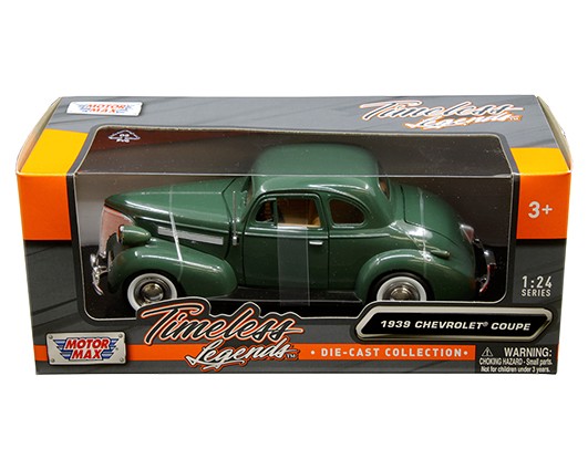 1939 Chevrolet Coupe Green - Timeless Legends -  Motormax 1-24 - 73247 - GRN - Passion Diecast 