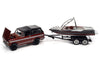 1969 International Scout II in Red and Black with Malibu Boat and Trailer - Johnny Lightning  1:64 - JLBT015 JLSP205-A