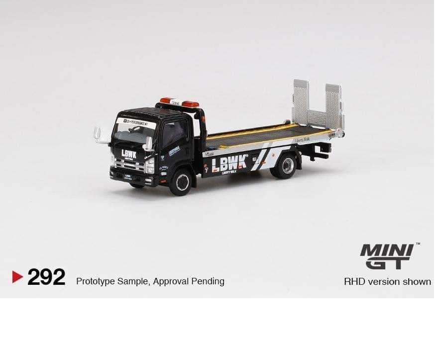 Mini GT - 1:64 - Isuzu N-Series Vehicles Flatbed Car Transport LBWK Black - Mijo Exclusives USA  - MGT00292 R