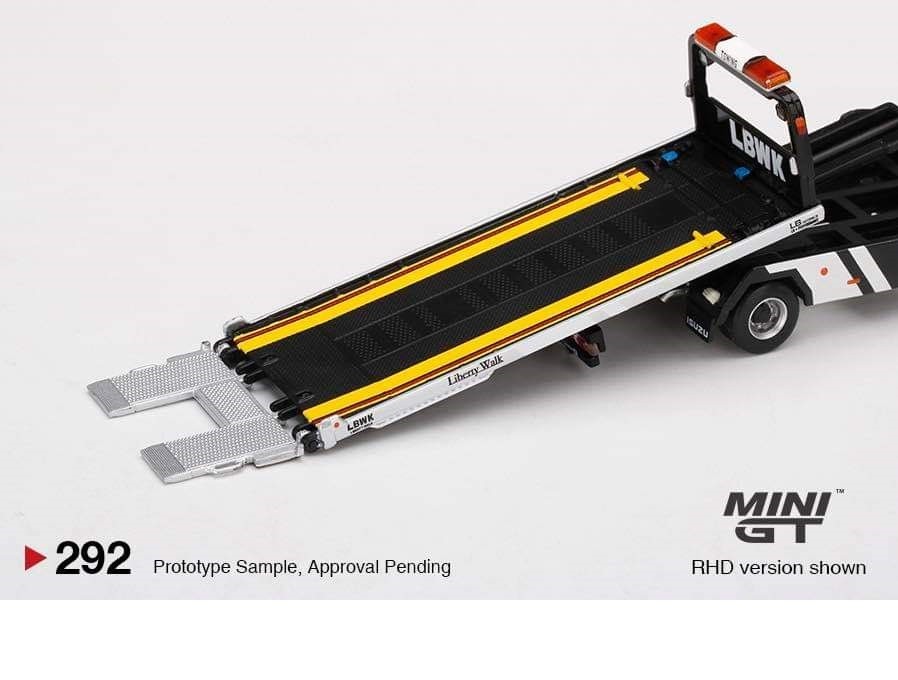 Mini GT - 1:64 - Isuzu N-Series Vehicles Flatbed Car Transport LBWK Black - Mijo Exclusives USA  - MGT00292 R